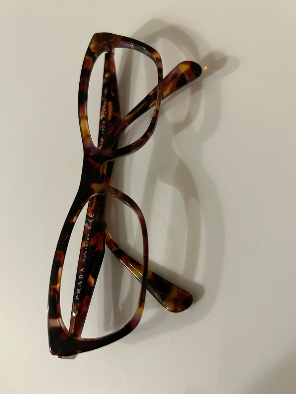 Prada Women's Tortoiseshell Acetate Glasses in Brown and Amber